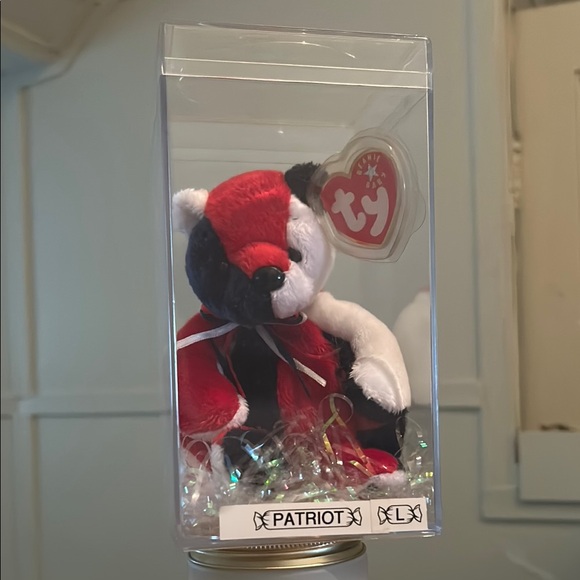 Ty *Patriot* Beanie Baby Bear in Red White and Blue